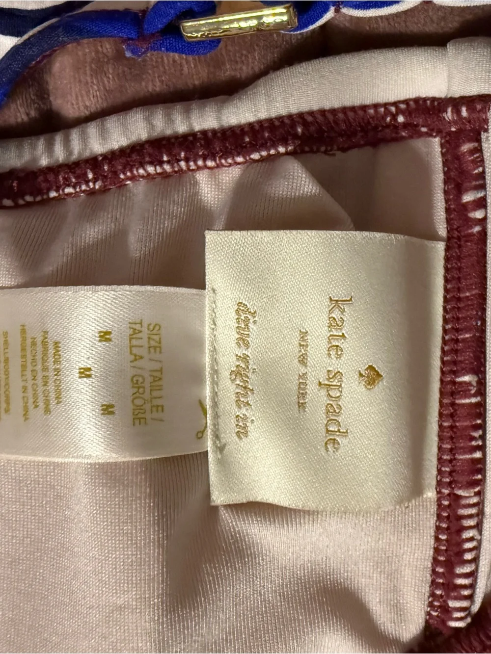 kate spade Pink and Blue Striped Bandeau Bikini Top